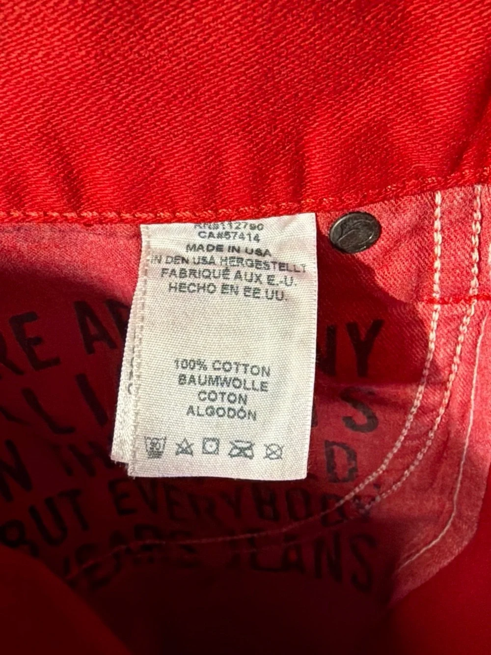 True Religion Men’s Bright Red Relaxed Straight Jeans